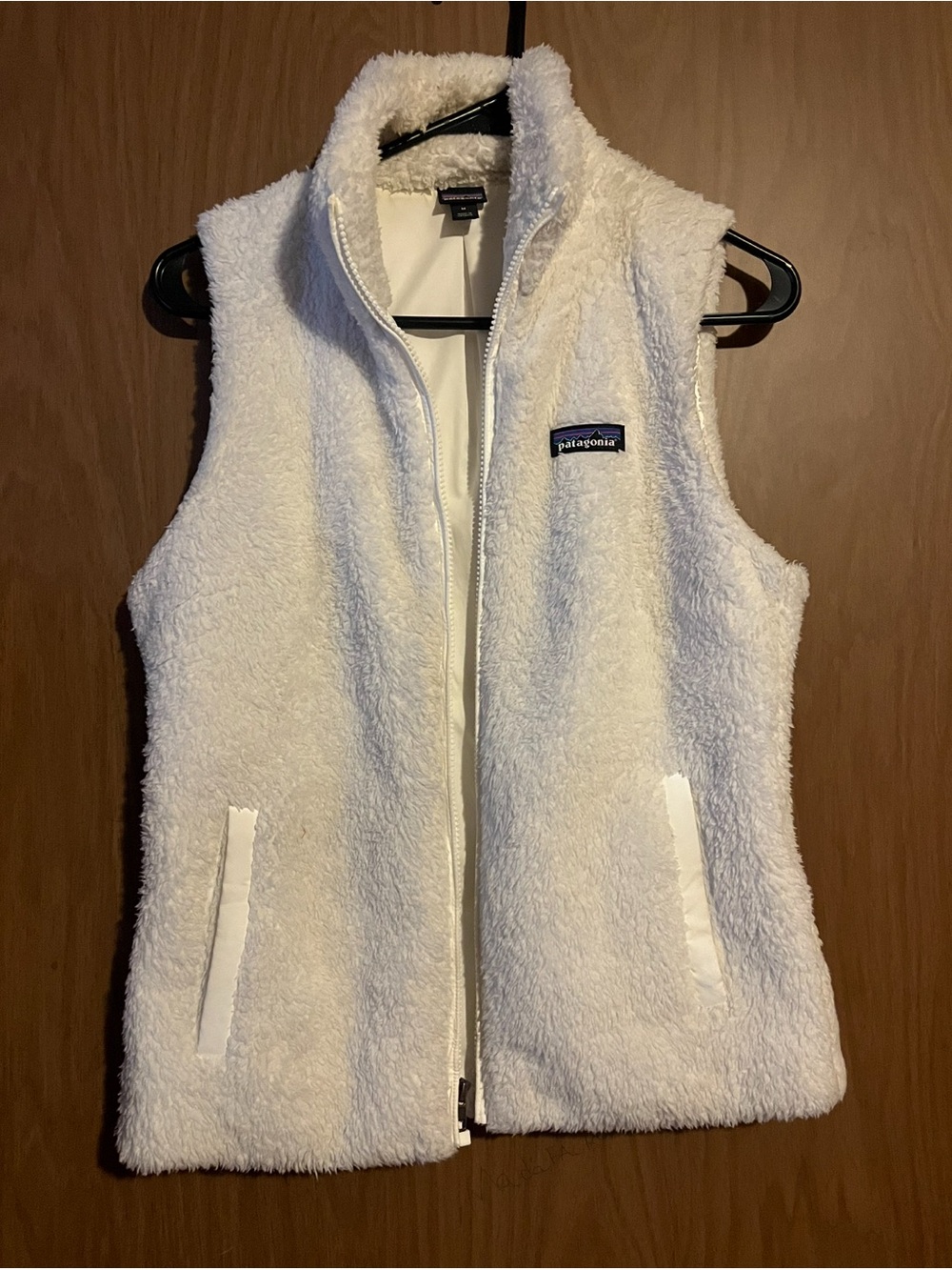 Patagonia Cream Sherpa Fleece Vest - Zip Front Layering